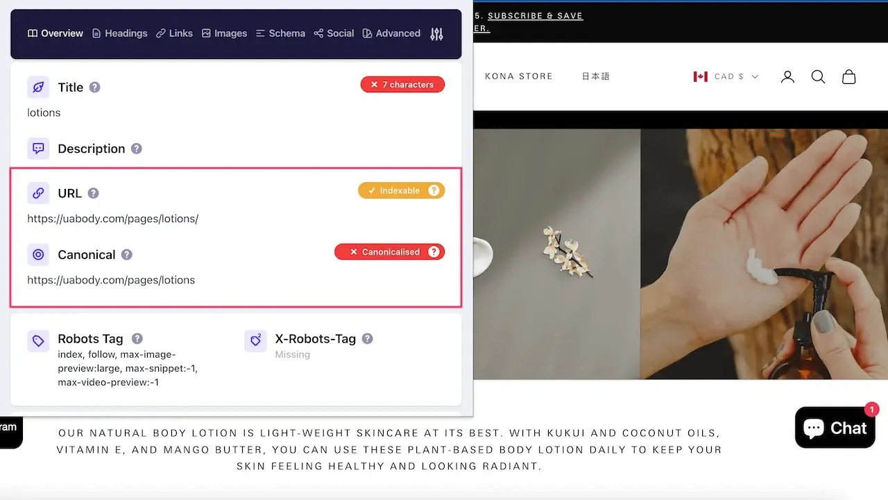 Shopify canonicalized trailing slash urls